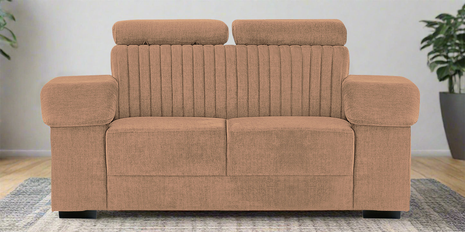 Draco Fabric 2 Seater Sofa In Cosmic Beige Colour