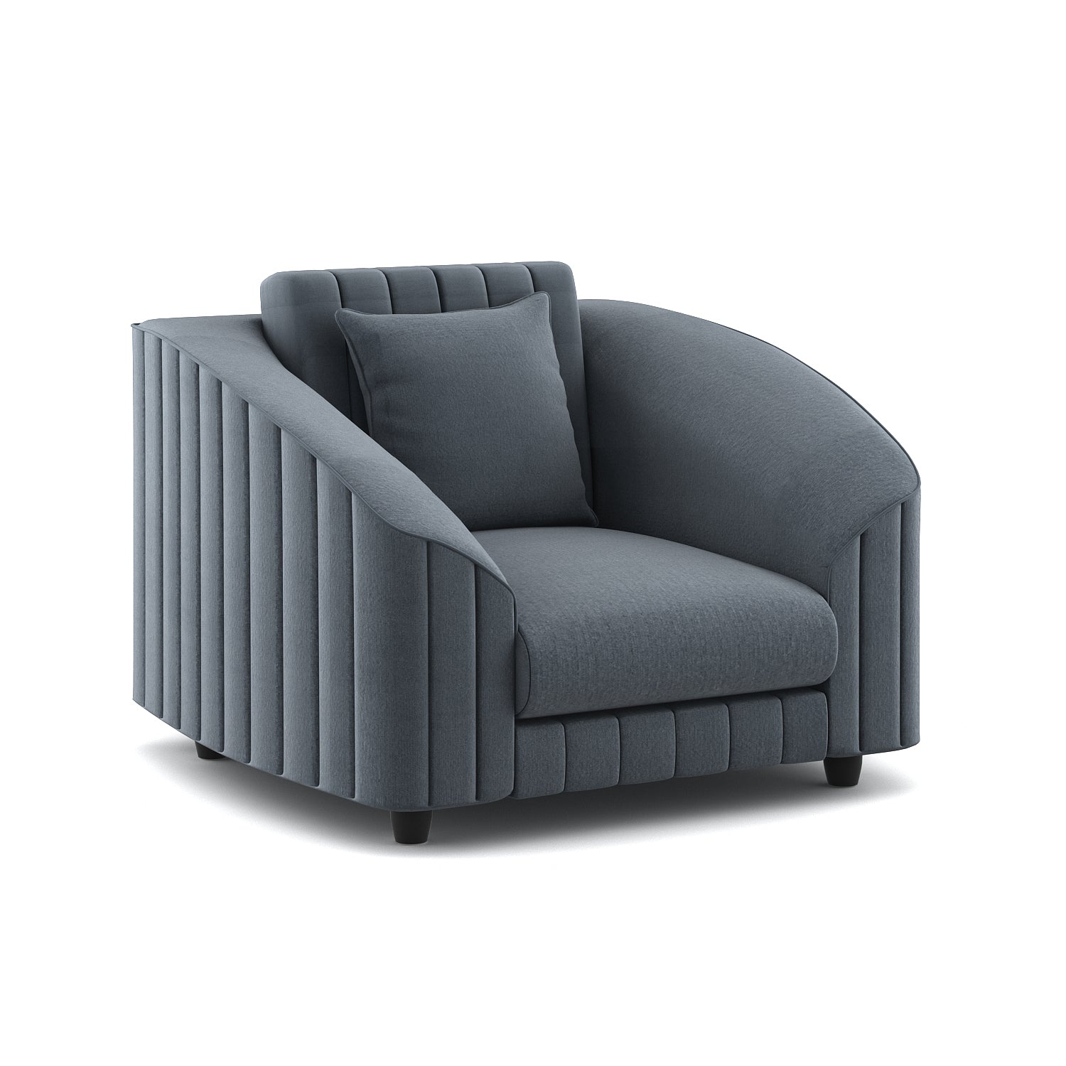 Bubu Velvet 1 Seater Sofa In Pupple Grey Colour