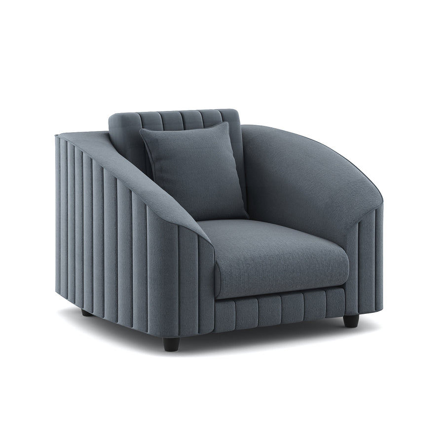 Bubu Velvet 1 Seater Sofa In Pupple Grey Colour - Febonic Living
