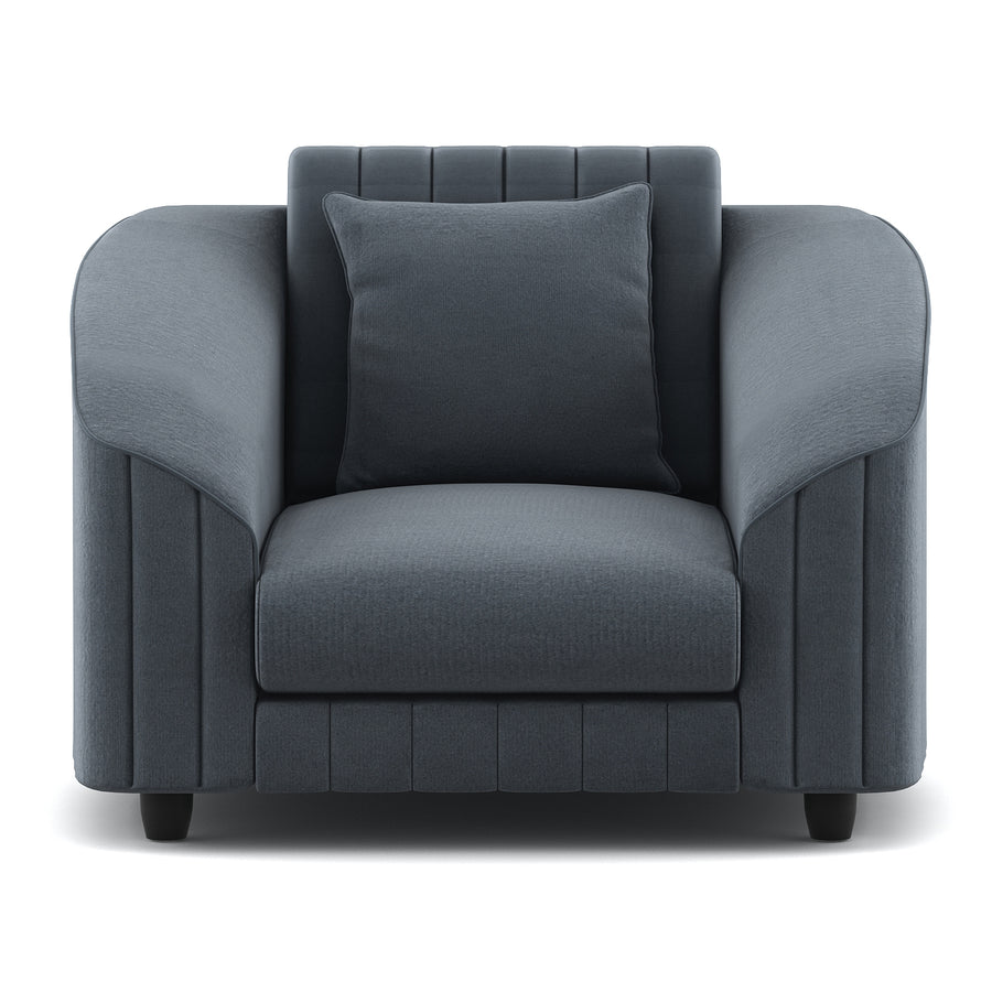 Bubu Velvet 1 Seater Sofa In Pupple Grey Colour - Febonic Living