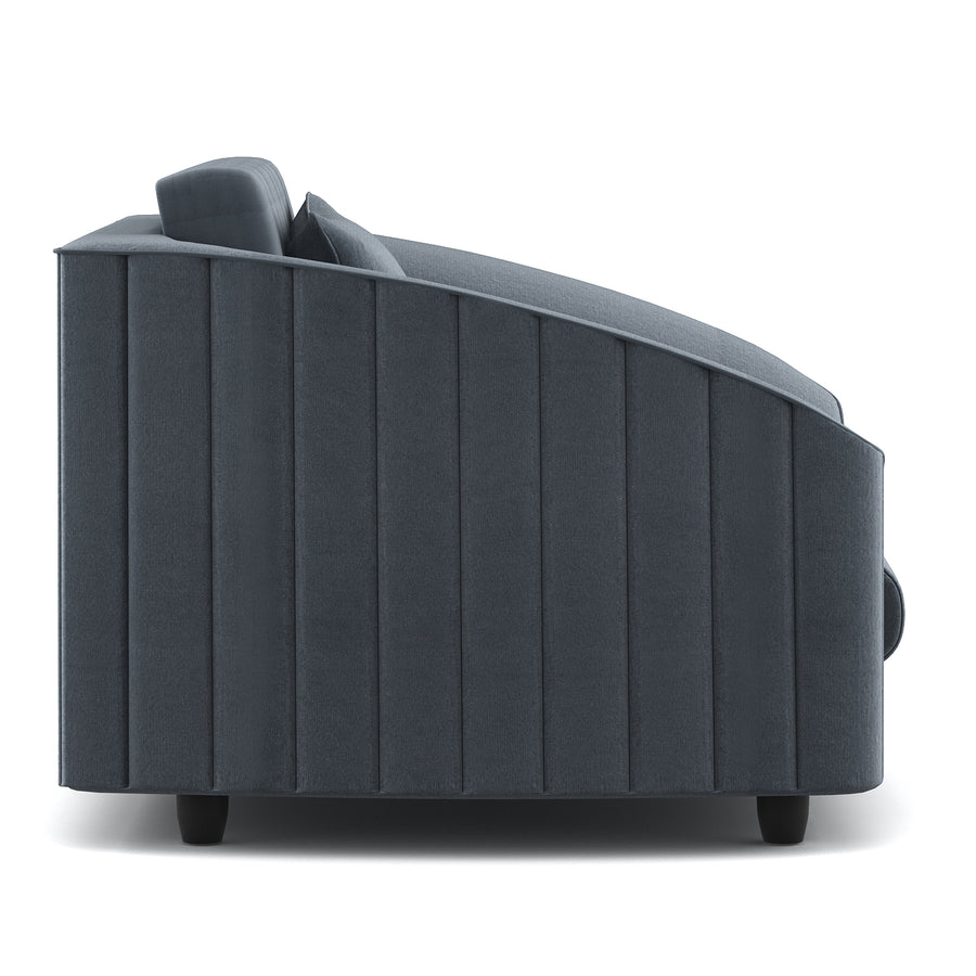 Bubu Velvet 1 Seater Sofa In Pupple Grey Colour - Febonic Living