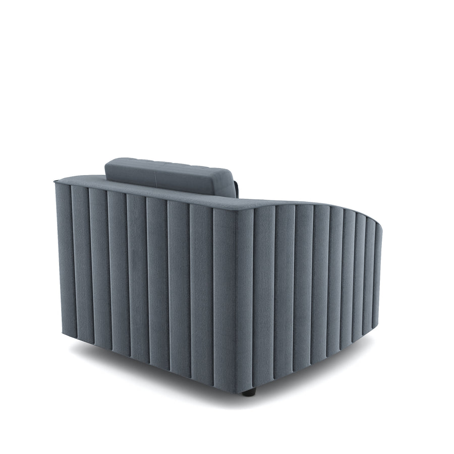 Bubu Velvet 1 Seater Sofa In Pupple Grey Colour - Febonic Living