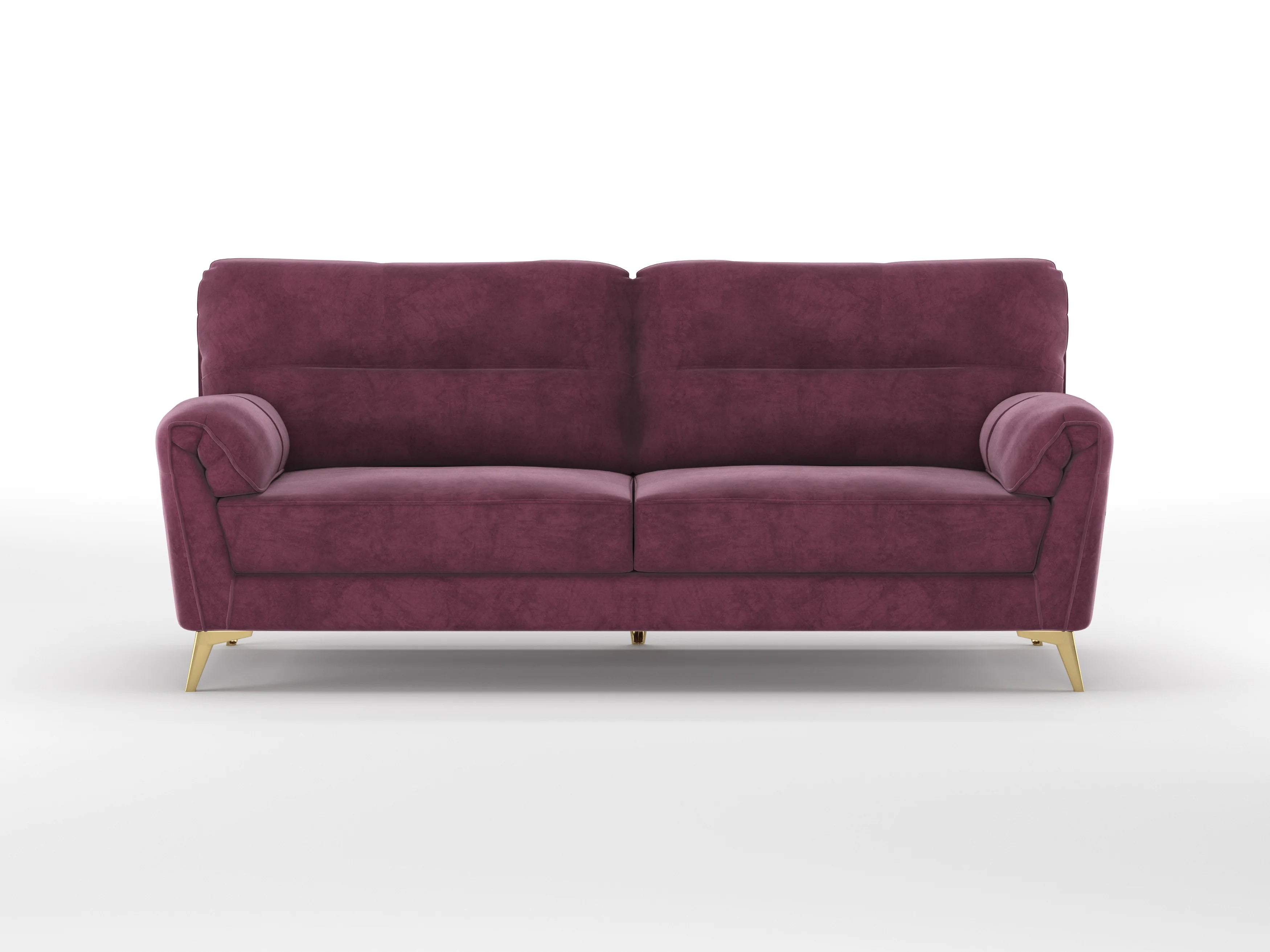 Bilance Velvet 3 Seater Sofa In Maroon Colour - Febonic Living