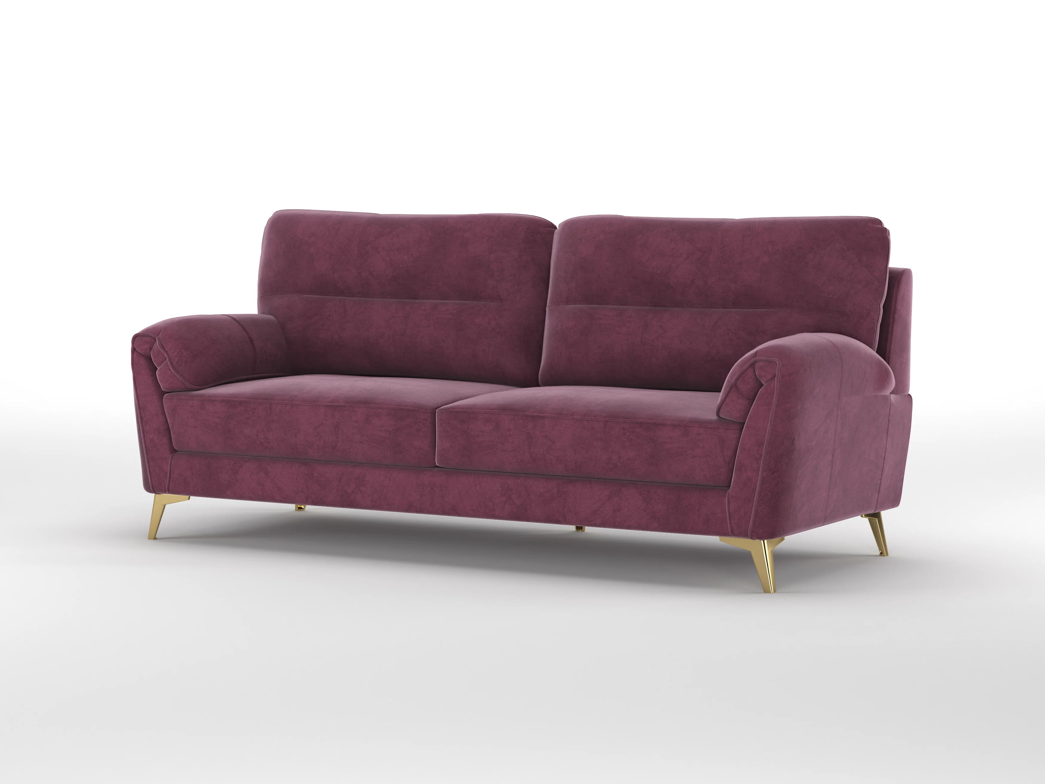 Bilance Velvet 3 Seater Sofa In Maroon Colour - Febonic Living