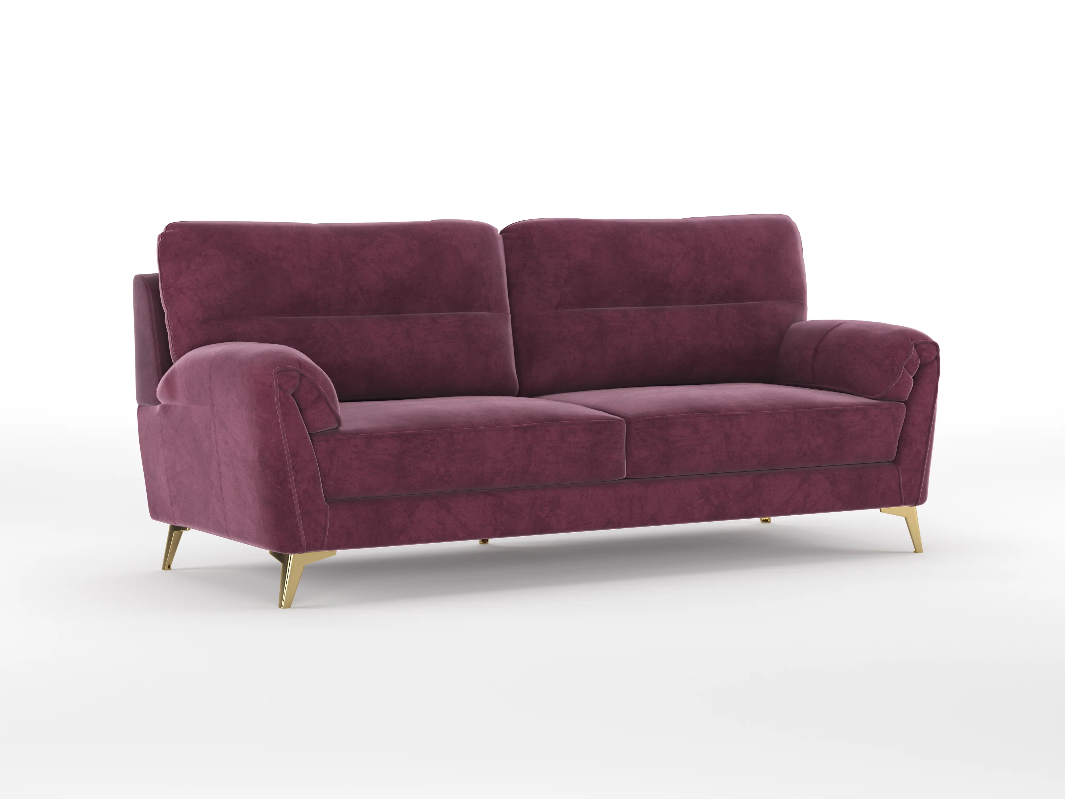 Bilance Velvet 3 Seater Sofa In Maroon Colour - Febonic Living