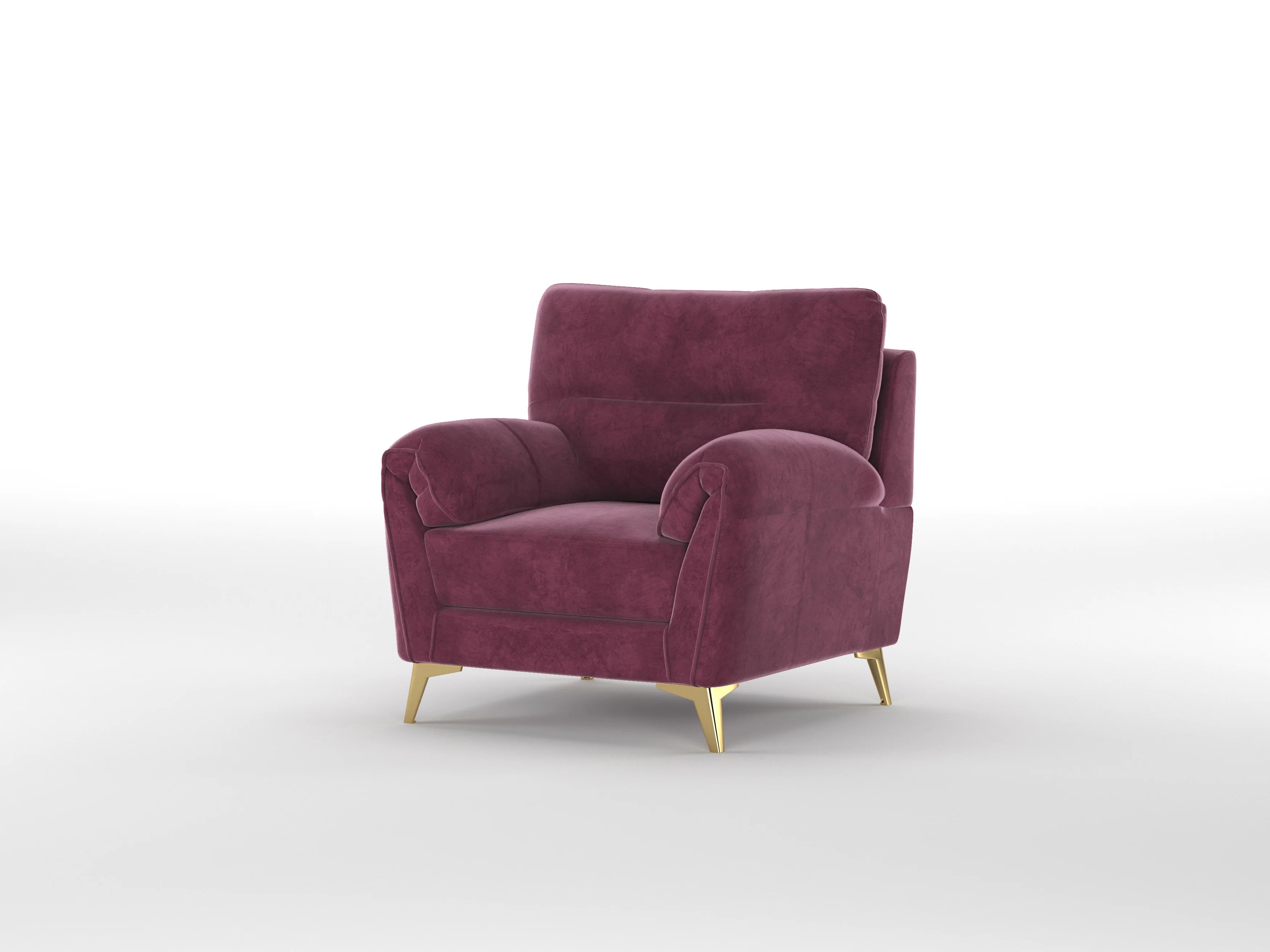 Bilance Velvet 1 Seater Sofa In Maroon Colour - Febonic Living