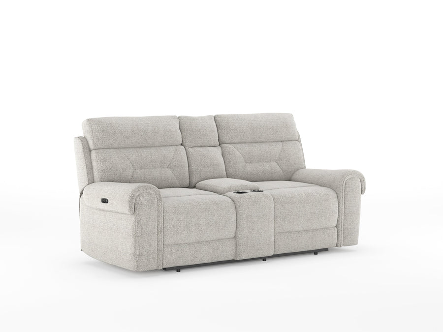 Alpeno Fabric 2 Seater Motorized Recliner In Bone Beige Colour - Febonic Living
