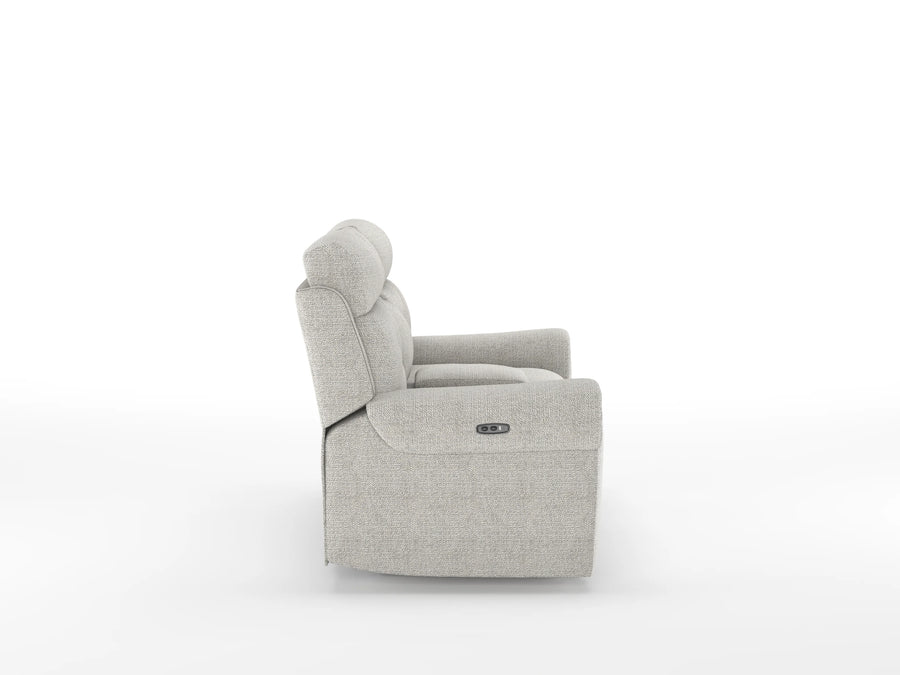 Alpeno Fabric 2 Seater Motorized Recliner In Bone Beige Colour - Febonic Living