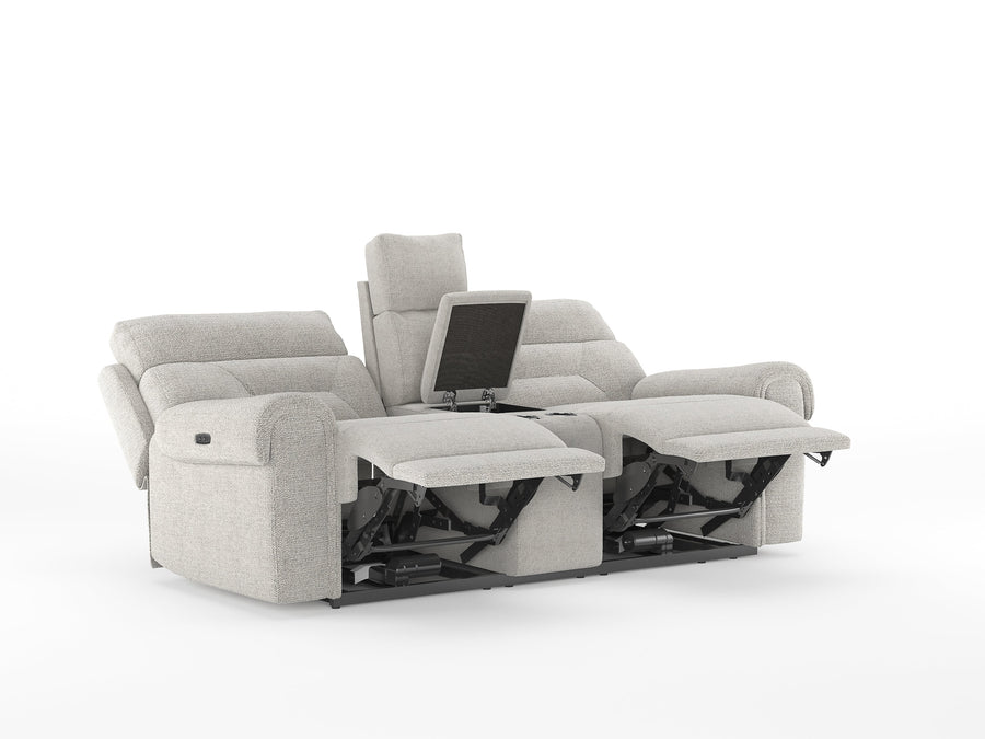 Alpeno Fabric 2 Seater Motorized Recliner In Bone Beige Colour - Febonic Living