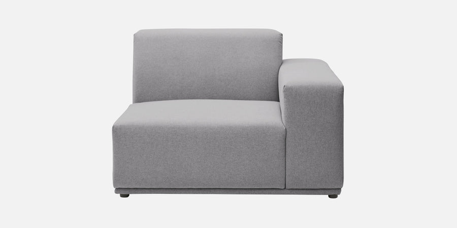 Adam Fabric Lhs Sectional Sofa 3 Ottoman Lounger In Lit Grey Colour - Febonic Living