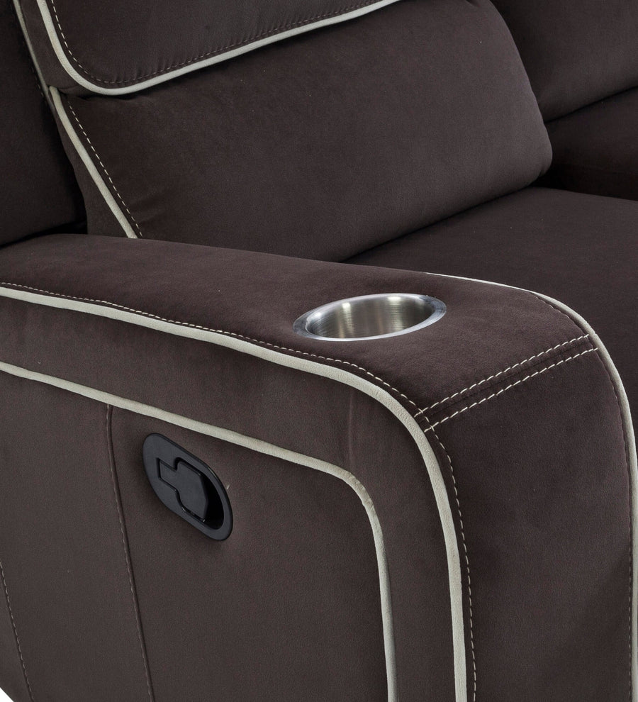 Wave Velvet 2 Seater Motorized Recliner In Mocha Brown Colour - Febonic Living