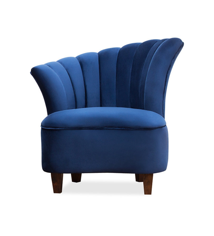 Davo Velvet Slipper Chair In Imperial Blue Colour - Febonic Living