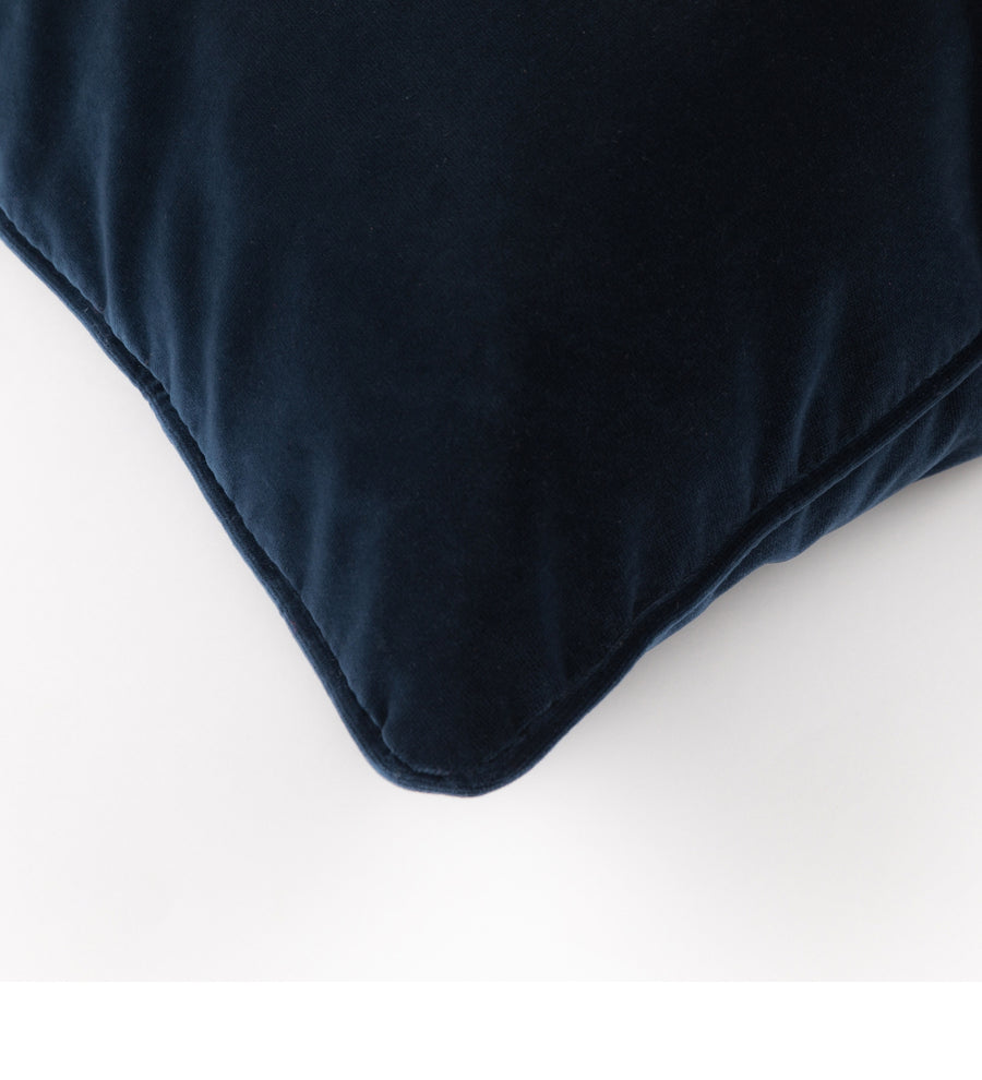 Lucca Velvet 20X20 Inches Cushion Covers Pack Of 2 In Dark Blue Colour - Febonic Living