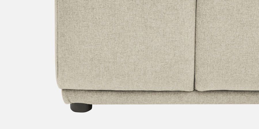 Adam Fabric Lhs Sectional Sofa 3 Ottoman Lounger In Ivory Cream Colour - Febonic Living