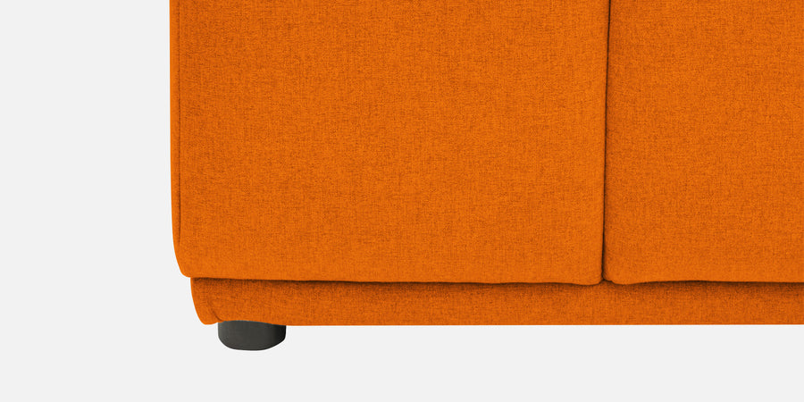 Adam Fabric Lhs Sectional Sofa 3 Ottoman Lounger In Vivid Orange Colour - Febonic Living
