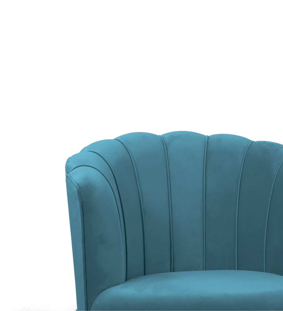 Clark Velvet Slipper Chair In Aqua Blue Colour - Febonic Living