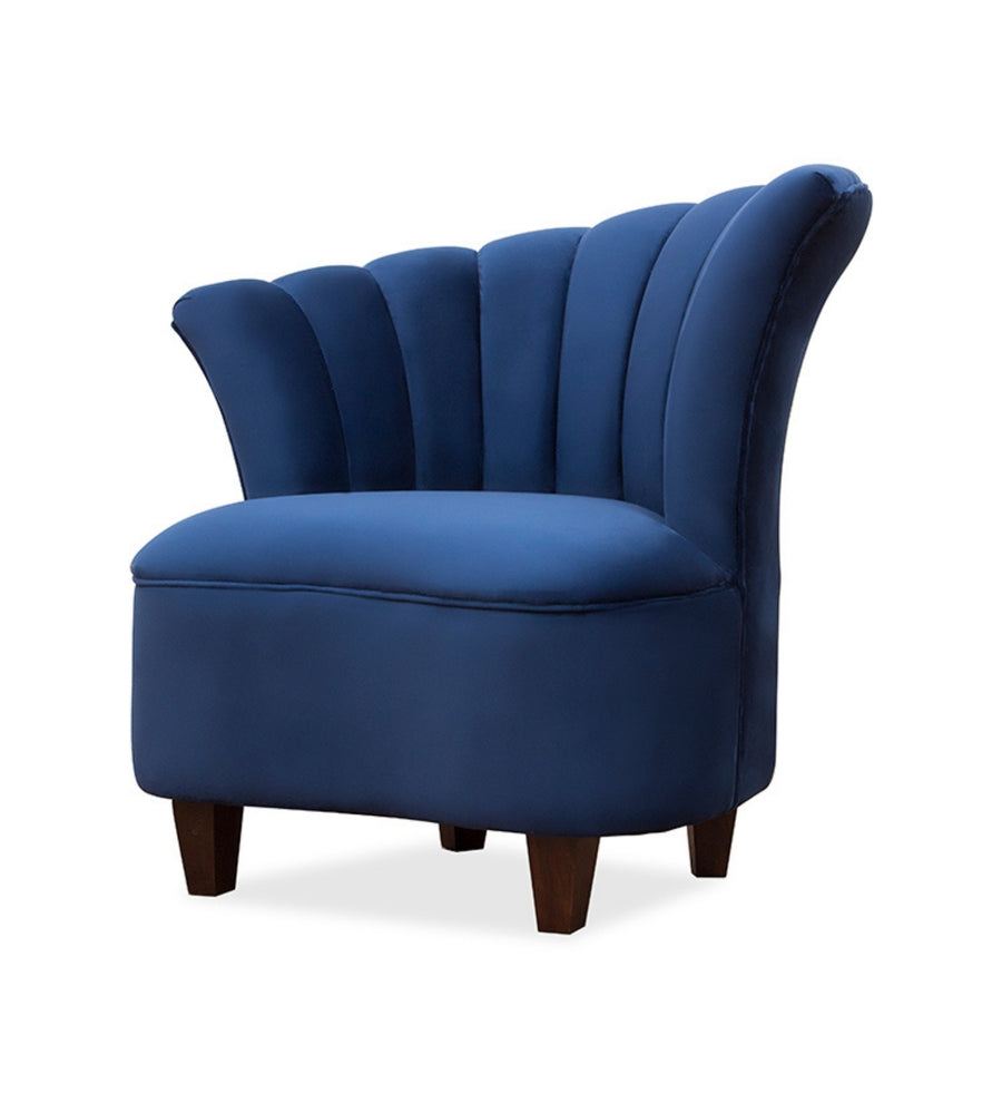 Davo Velvet Slipper Chair In Imperial Blue Colour - Febonic Living