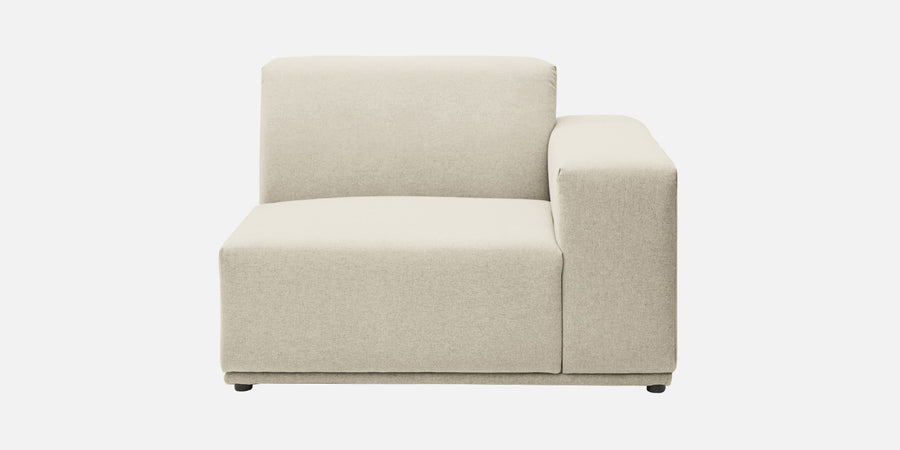 Adam Fabric Rhs Sectional Sofa 3 Ottoman Lounger In Ivory Cream Colour - Febonic Living