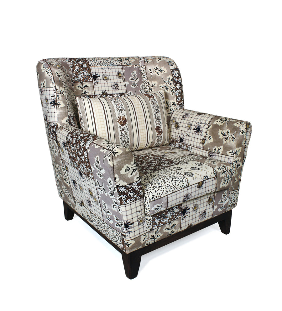 Mora Floral Print Fabric Arm Chair In Multi Colour - Febonic Living