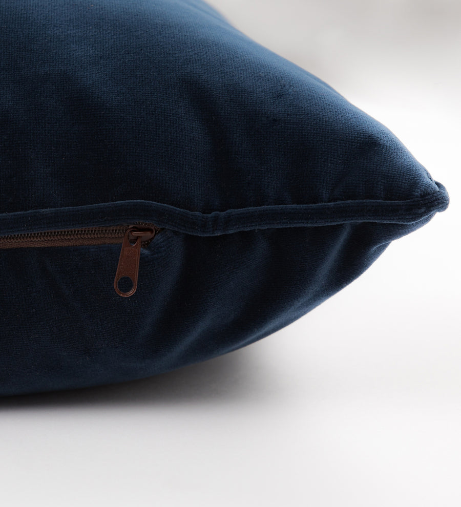 Lucca Velvet 20X20 Inches Cushion Covers Pack Of 2 In Dark Blue Colour - Febonic Living