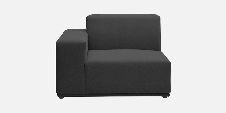 Adam Fabric Lhs Sectional Sofa 3 Ottoman Lounger In Charcoal Grey Colour - Febonic Living