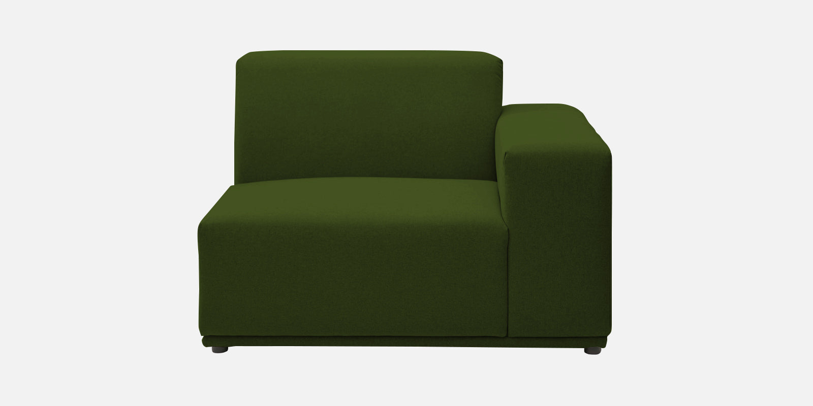 Adam Fabric RHS Sectional Sofa (3 + Lounger) In Olive Green Colour