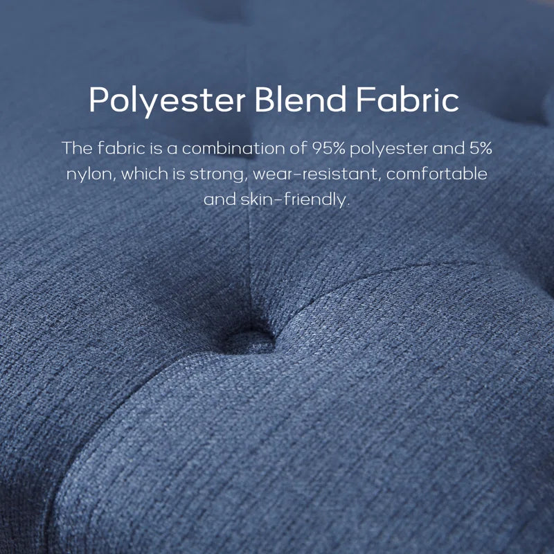 Handy Fabric Ottoman In Denim Blue Colour With Storage - Febonic Living