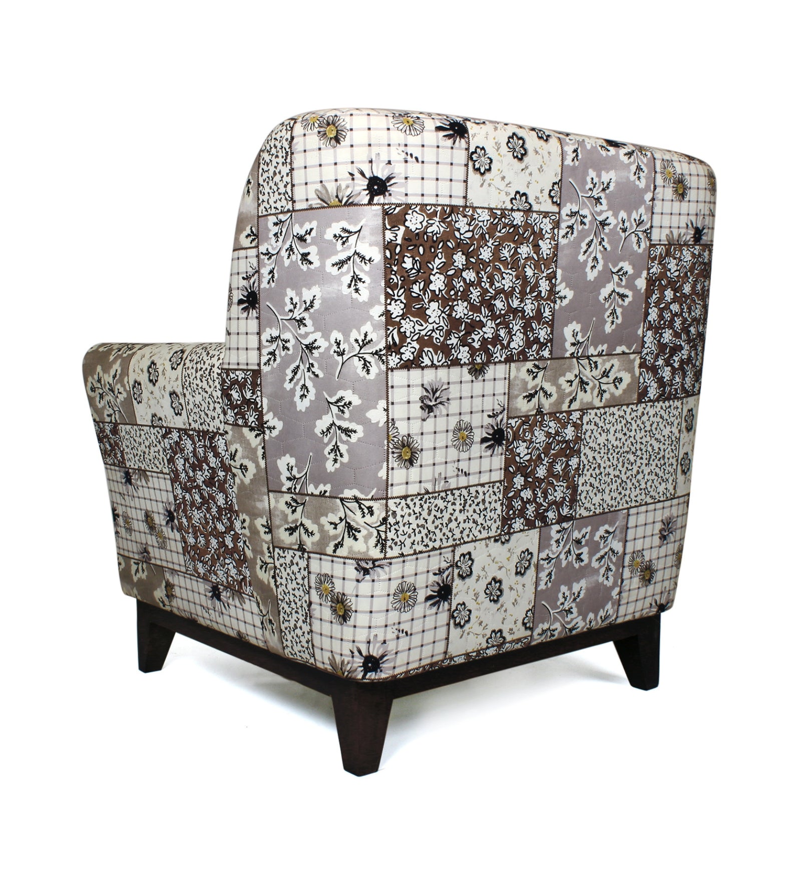 Mora Floral Print Fabric Accent Chair in Multi Colour