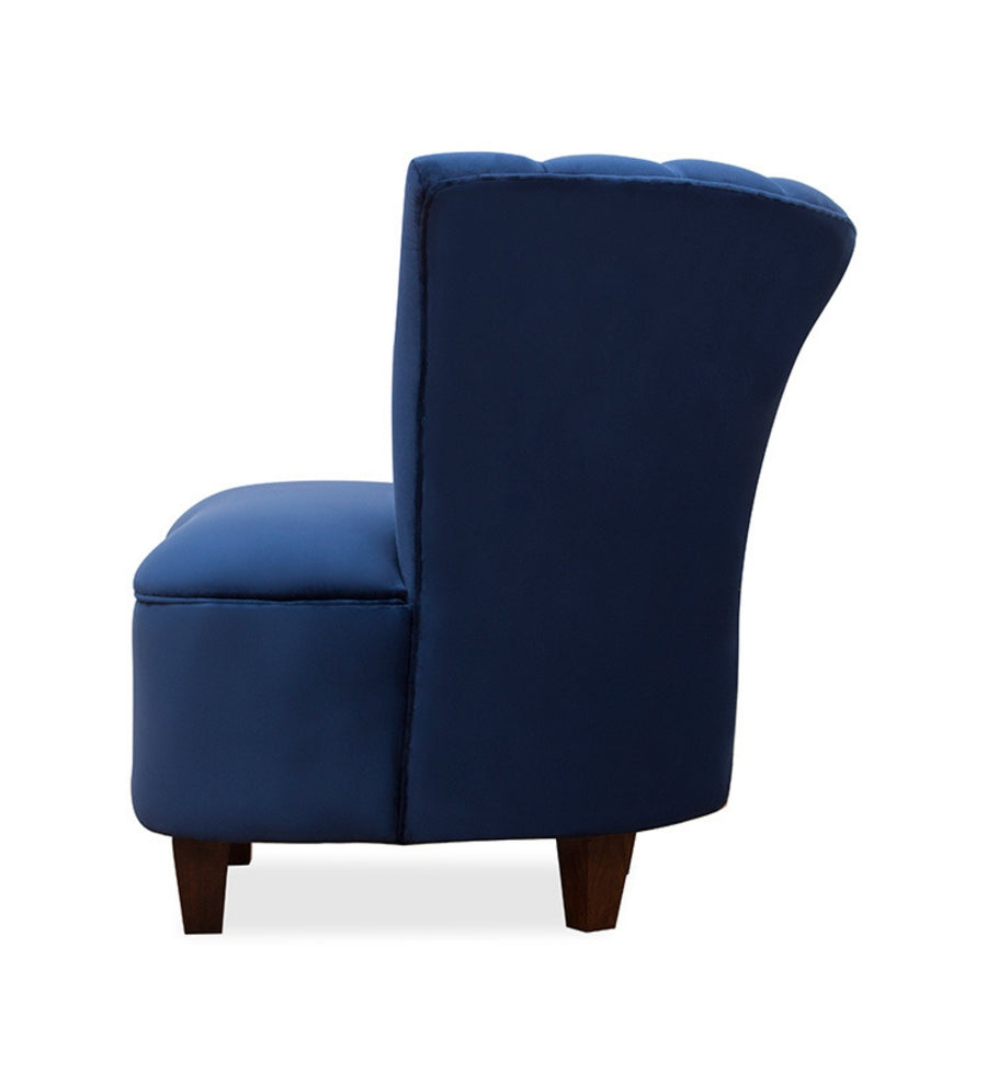 Davo Velvet Slipper Chair In Imperial Blue Colour - Febonic Living