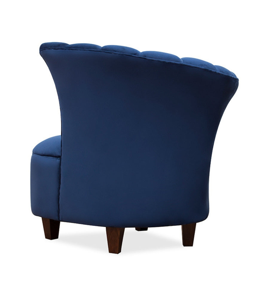 Davo Velvet Slipper Chair In Imperial Blue Colour - Febonic Living