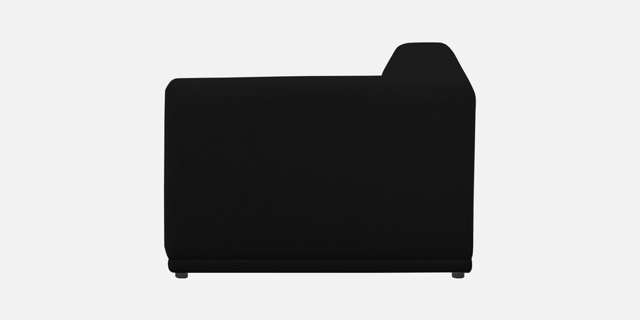 Adam Fabric Rhs Sectional Sofa 3 Ottoman Lounger In Zed Black Colour - Febonic Living