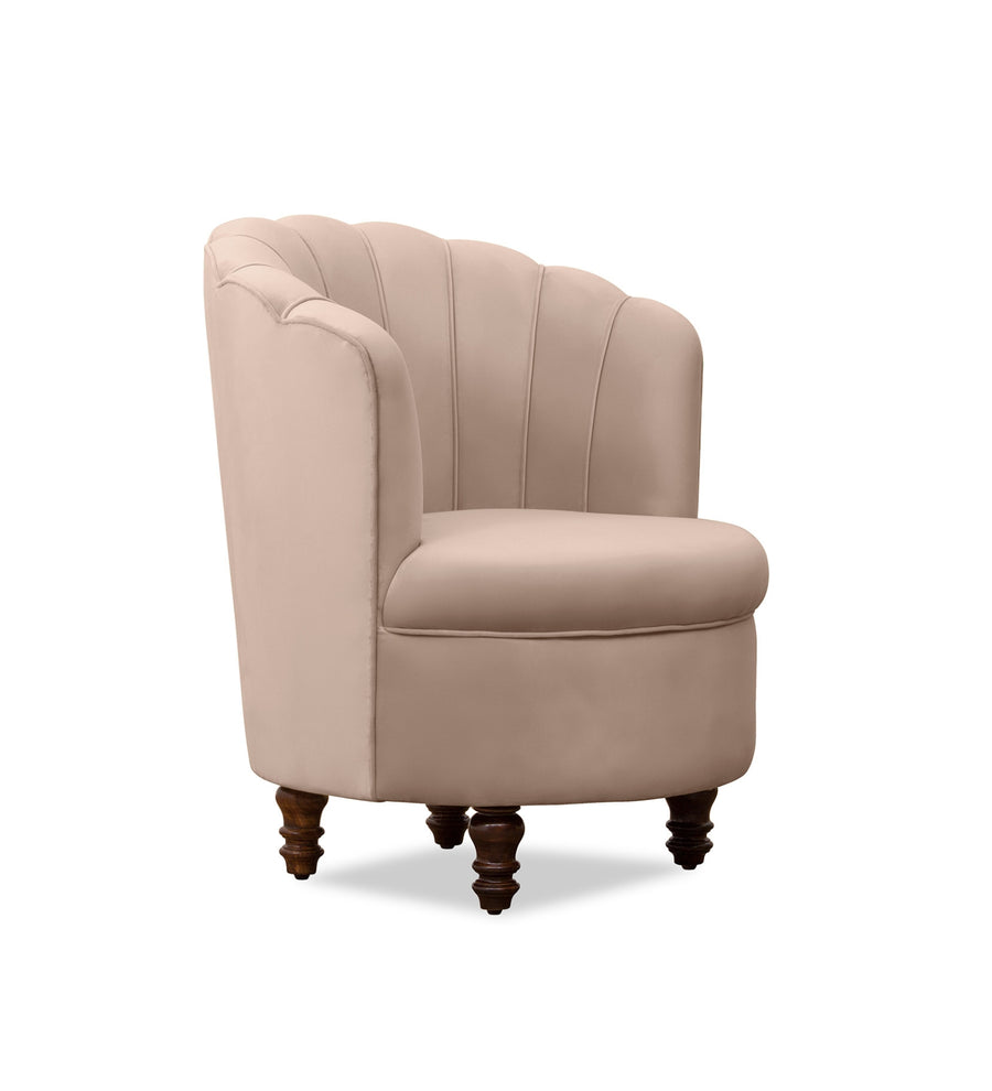 Clark Velvet Slipper Chair In Camel Beige Colour - Febonic Living