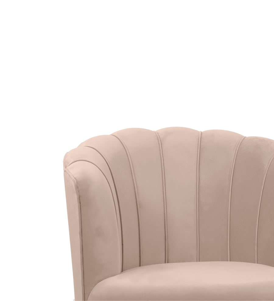 Clark Velvet Slipper Chair In Camel Beige Colour - Febonic Living