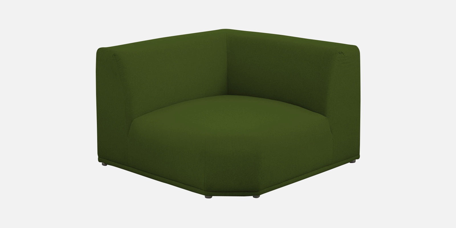 Adam Fabric LHS Sectional Sofa (3 + Lounger) In Olive Green Colour