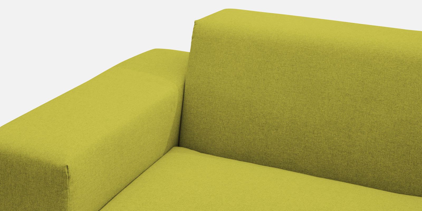 Adam Fabric LHS Sectional Sofa (3 + Lounger) In Parrot Green Colour