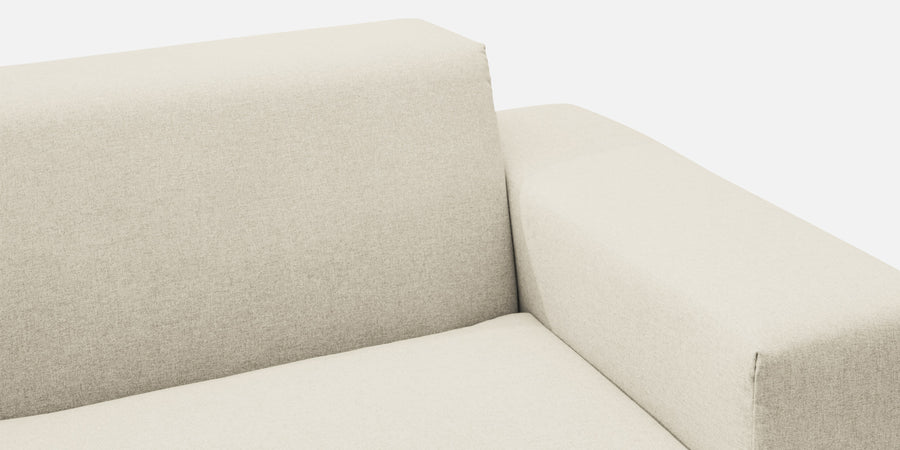 Adam Fabric Rhs Sectional Sofa 3 Ottoman Lounger In Ivory Cream Colour - Febonic Living
