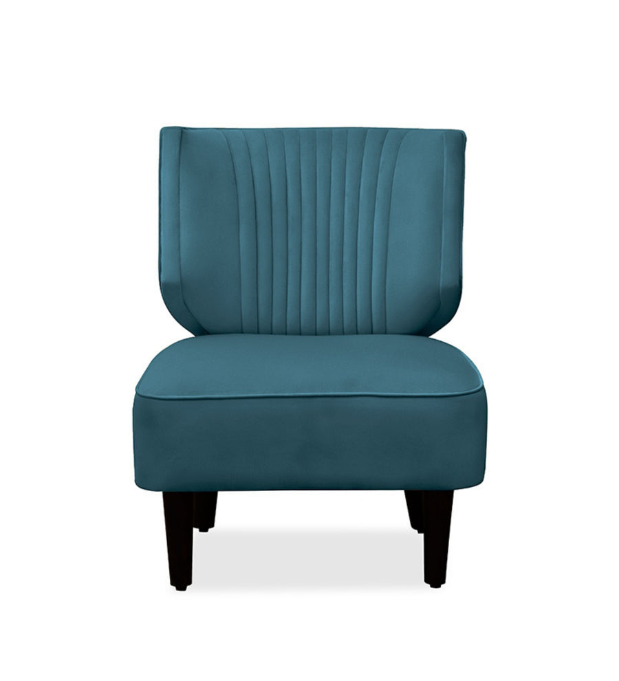 Robby Velvet Slipper Chair In Arabian Green Colour - Febonic Living
