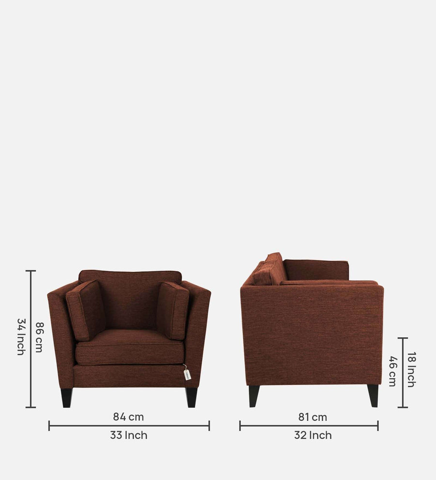 Nigar Fabric 1 Seater Sofa In Coffee Brown Colour - Febonic Living