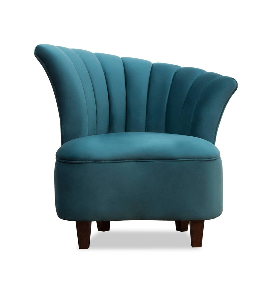Davo Velvet Slipper Chair In Arabian Green Colour - Febonic Living