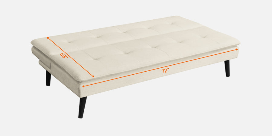 Toner Fabric 3 Seater Convertible Sofa Cum Bed In Ivory Cream Colour - Febonic Living