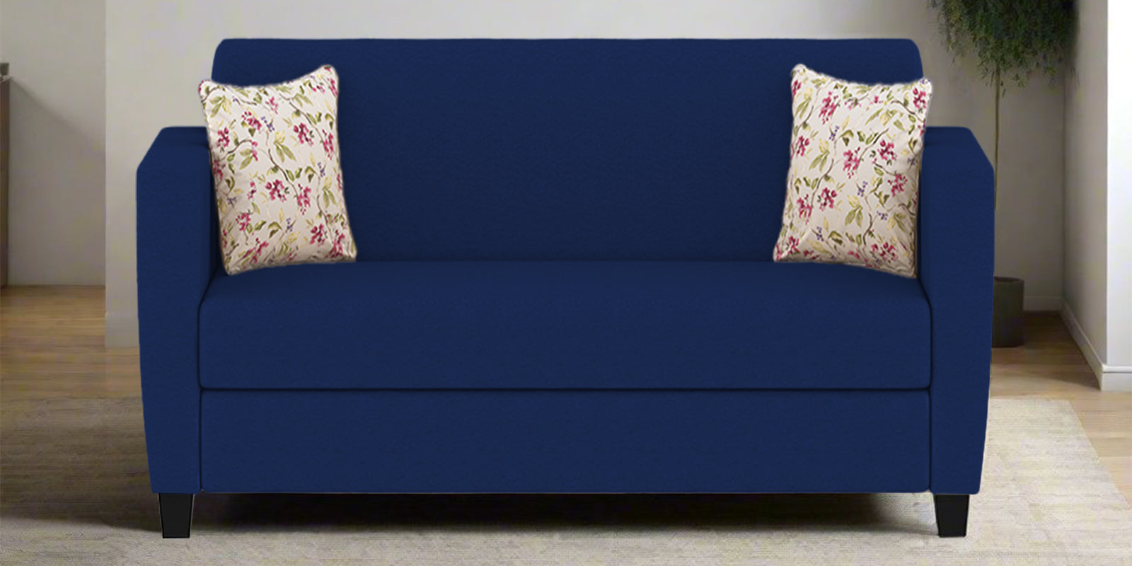 Gozi Fabric 2 Seater Sofa In Royal Blue Colour