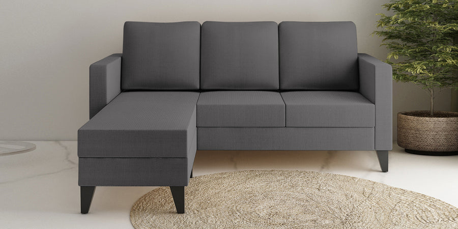 Nori Fabric Rhs Sectional Sofa 2 Lounger In Sudo Grey Colour - Febonic Living