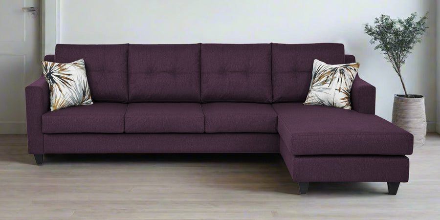 Welly Fabric Lhs Sectional Sofa 3 Lounger In Greek Purple Colour - Febonic Living