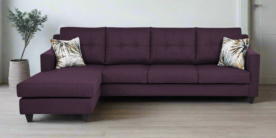 Welly Fabric Rhs Sectional Sofa 3 Lounger In Greek Purple Colour - Febonic Living