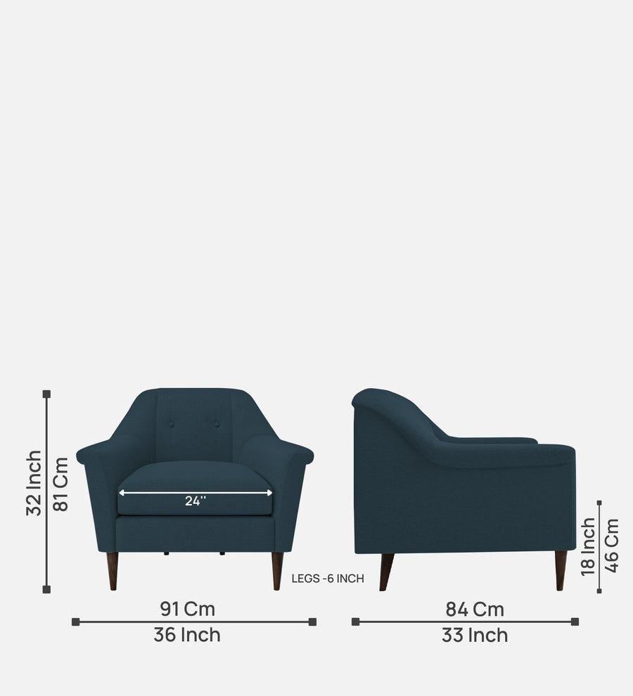 Homer Fabric 1 Seater Sofa In Cool Blue Colour - Febonic Living