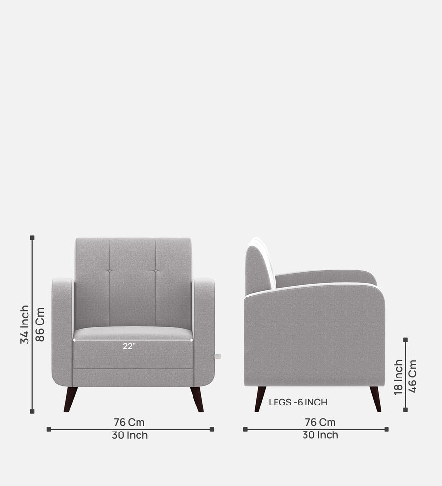 Wiki Velvet 1 Seater Sofa In Concrete Grey Colour - Febonic Living