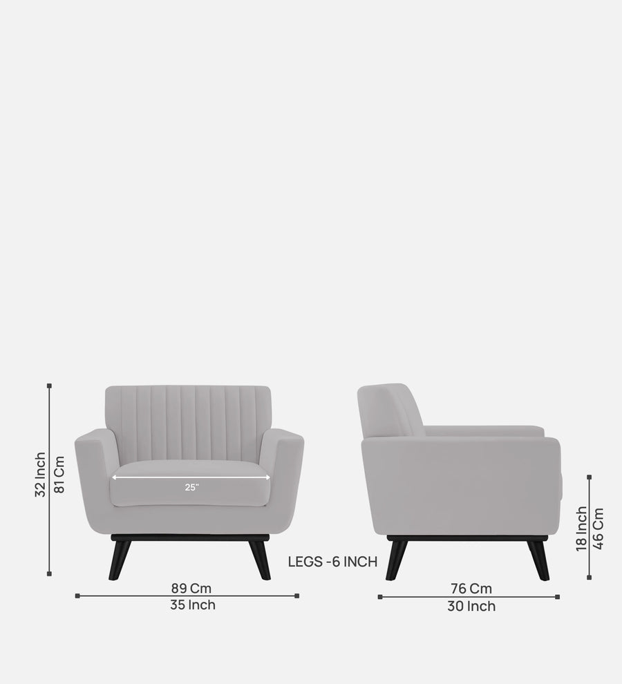 Tucker Velvet 1 Seater Sofa In Concrete Grey Colour - Febonic Living