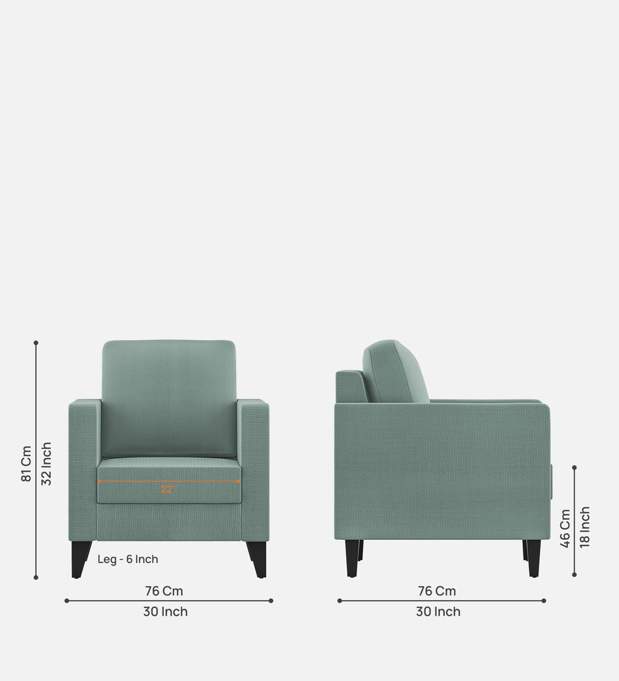 Nori Fabric 1 Seater Sofa In Suka Blue Colour - Febonic Living