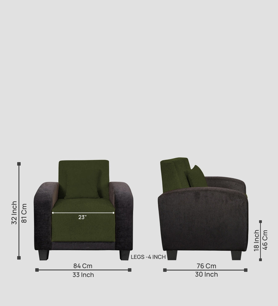 Alex Fabric 1 Seater Sofa In Olive Green Colour - Febonic Living