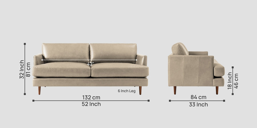 Sterio Leatherette 2 Seater Sofa In Marble Beige Colour - Febonic Living